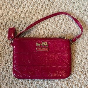 glossy pink coach wallet